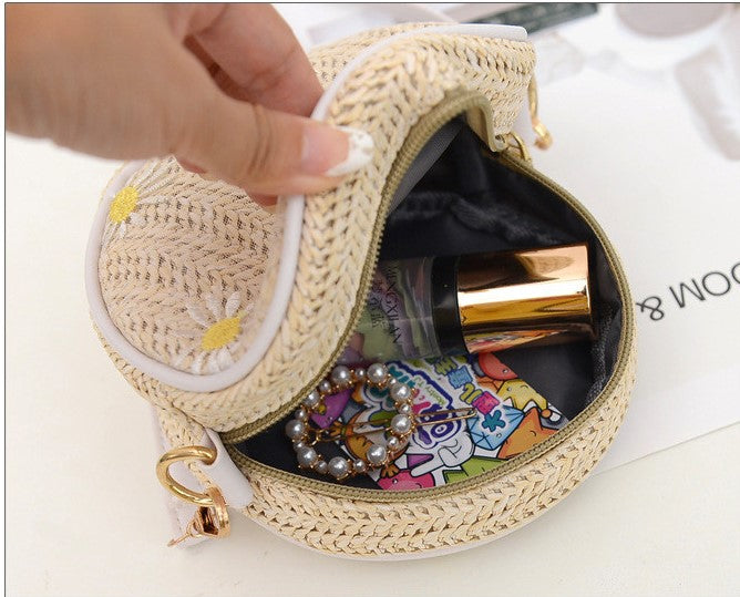 SAC TISSÉ DE PAILLE- (BRODÉ CROIX D'EPAULE) - BOSSOUASHOP