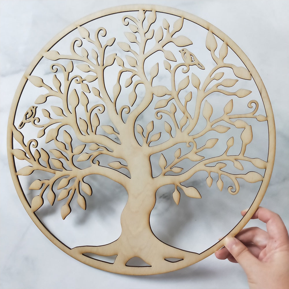 PANNEAU EN BOIS EN FORME D'ARBRE DE VIE