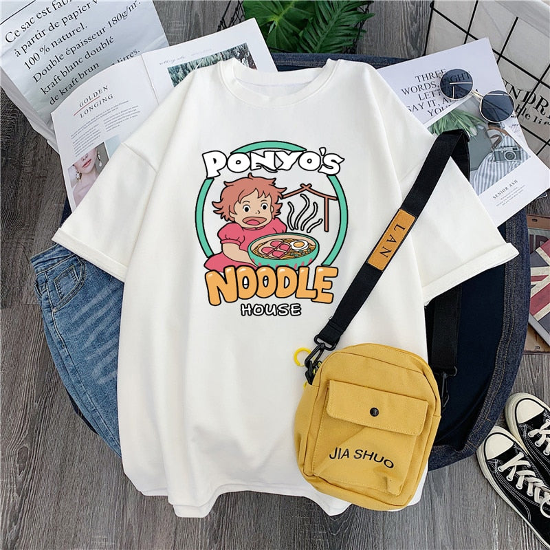 CAT NOODLE PRINTED T-SHIRT 