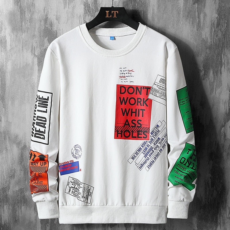 SWEAT DÉCONTRACTÉ TRES LARGE ET À MANCHES LONGUES POUR HOMMES