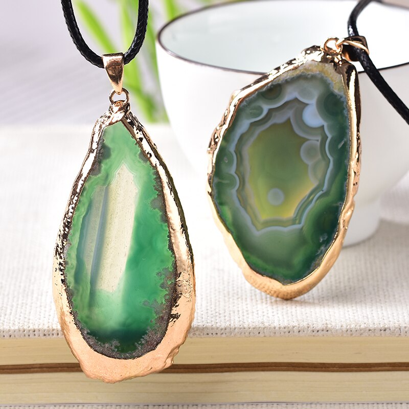 PENDENTIFS EN AGATE DE CRISTAL NATUREL - BOSSOUASHOP