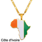 PENDENTIF A MOTIF DE CARTE D'AFRIQUE - BOSSOUASHOP