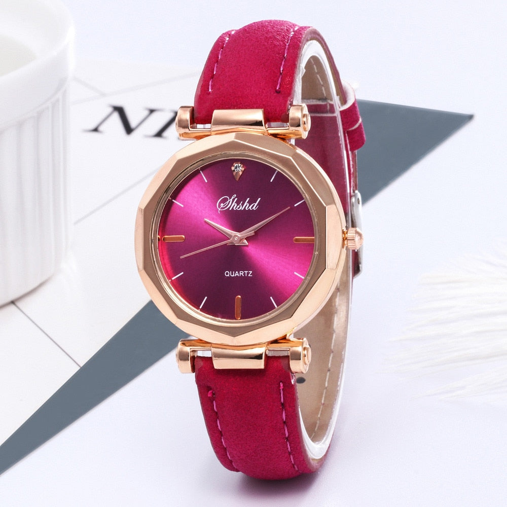 MONTRE-BRACELET EN CUIR ET CRISTAL POUR FEMMES - BOSSOUASHOP