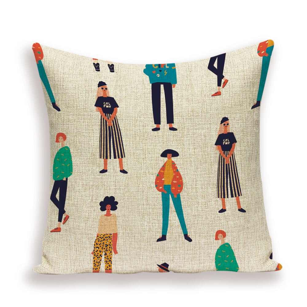 HOUSSE DE COUSSIN ABSTRAITE, MOTIFS GÉOMÉTRIQUES.