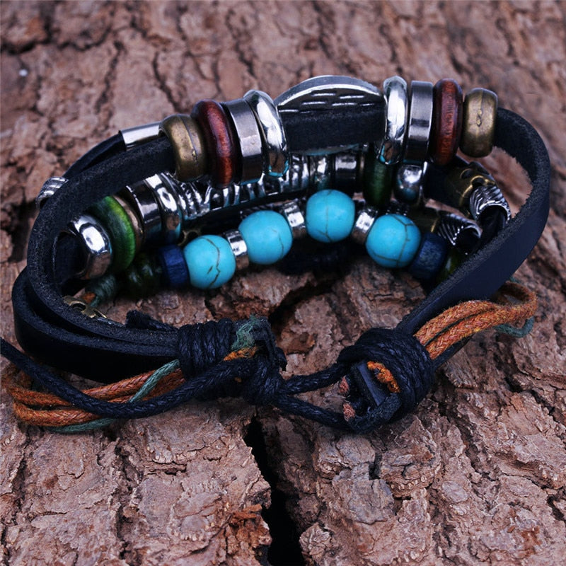 HANDMADE VINTAGE LEATHER MULTILAYER STRAP