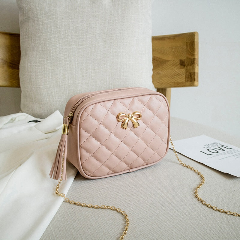 SMALL MESSENGER BAG WITH TASSELS