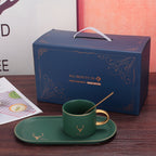 ENSEMBLE DE TASSES ET SOUCOUPES À CAFÉ AVEC BOÎTE CADEAU