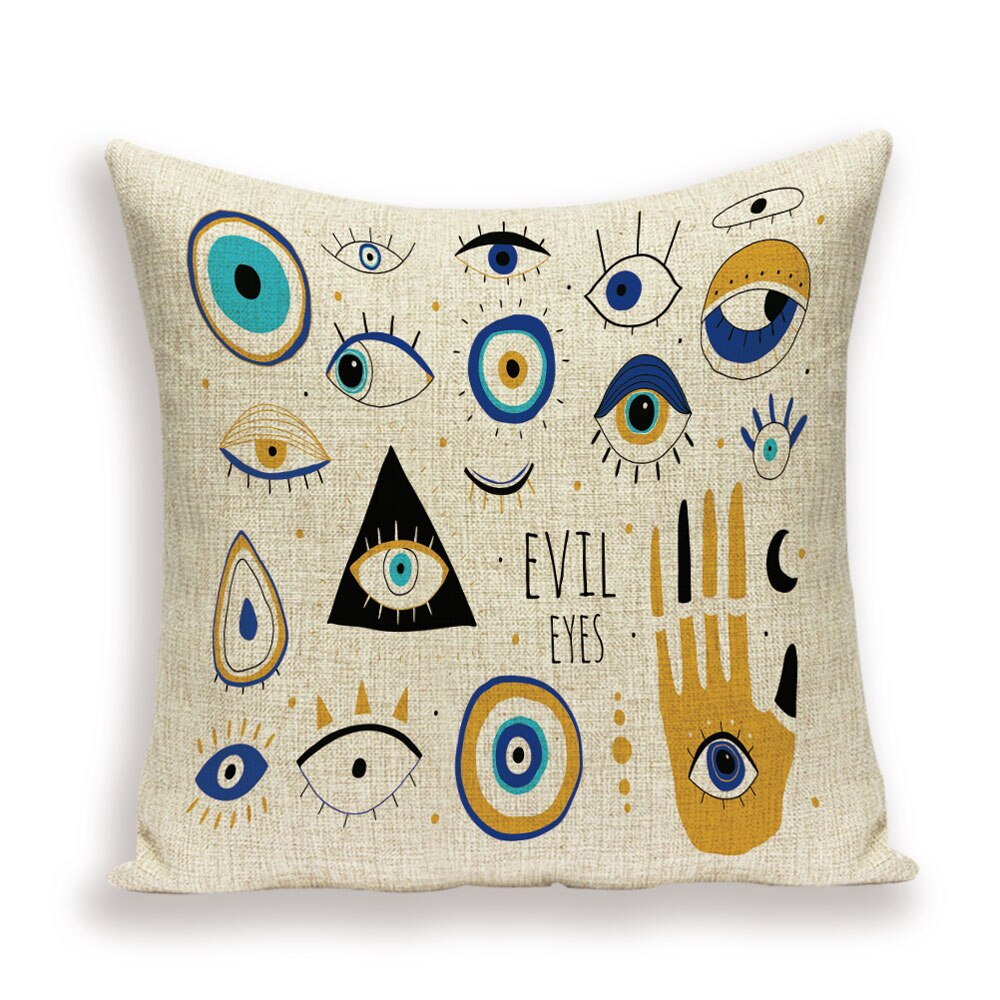 HOUSSE DE COUSSIN ABSTRAITE, MOTIFS GÉOMÉTRIQUES.
