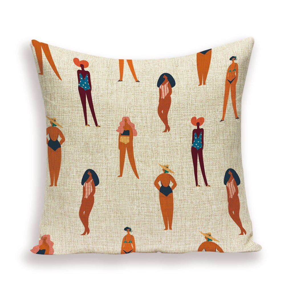 HOUSSE DE COUSSIN ABSTRAITE, MOTIFS GÉOMÉTRIQUES.