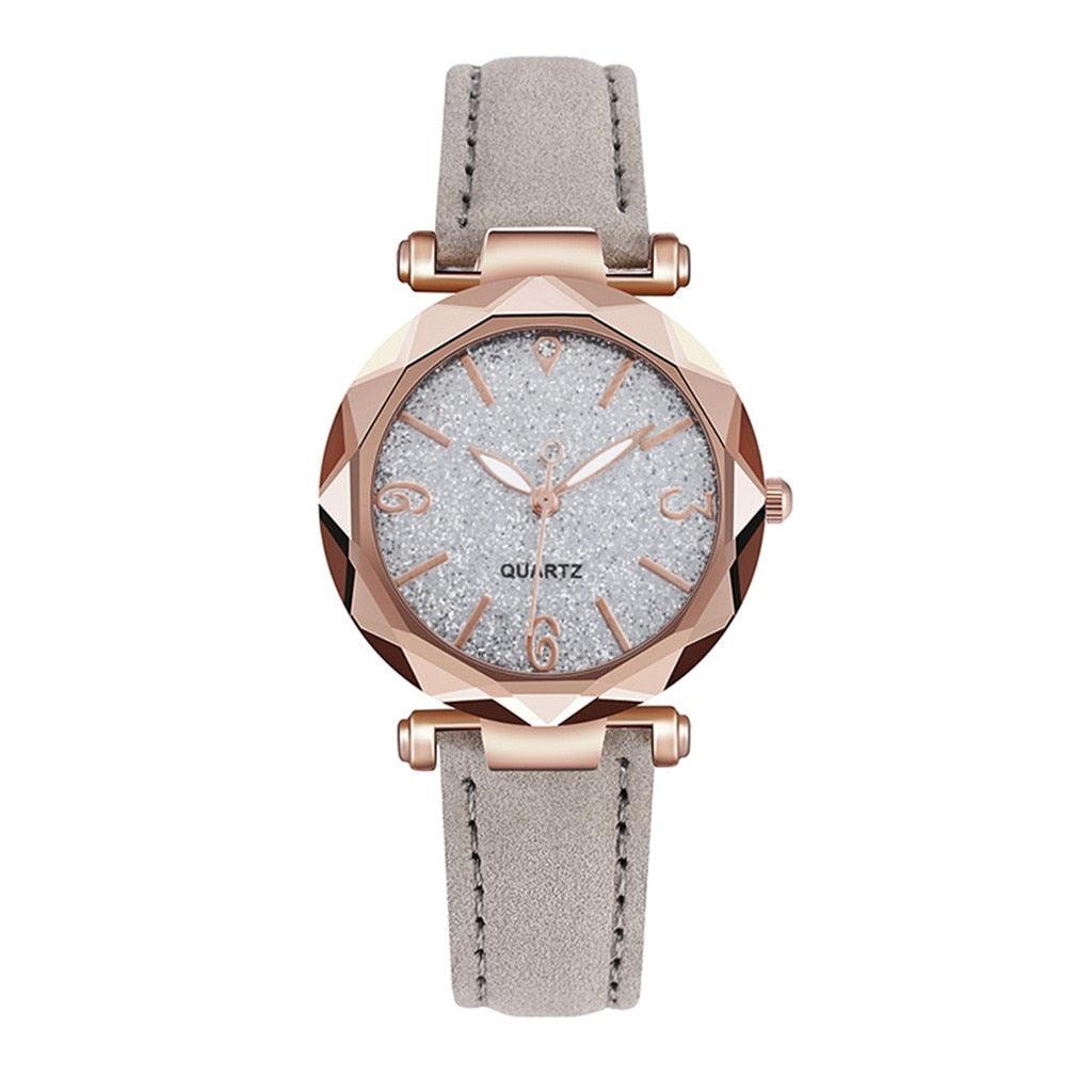 MONTRE-BRACELET EN CUIR ET CRISTAL POUR FEMMES - BOSSOUASHOP