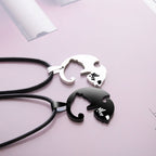 COLLIER - PENDENTIF COEUR DE COUPLE - BOSSOUASHOP