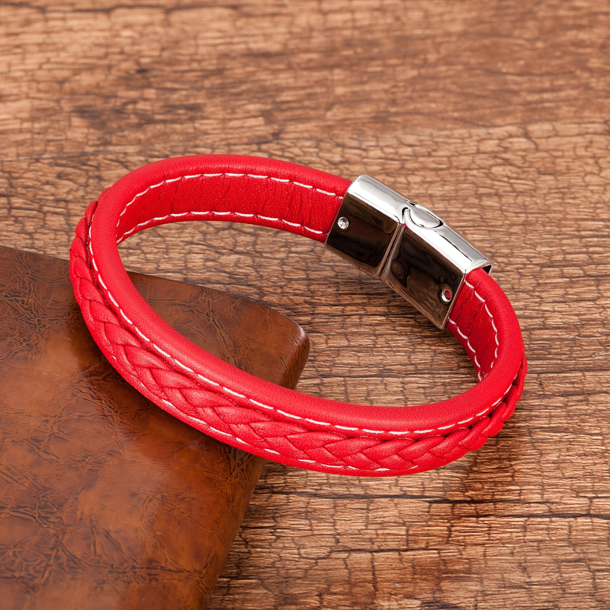 BRACELET EN CUIR TRESSÉ POUR HOMMES