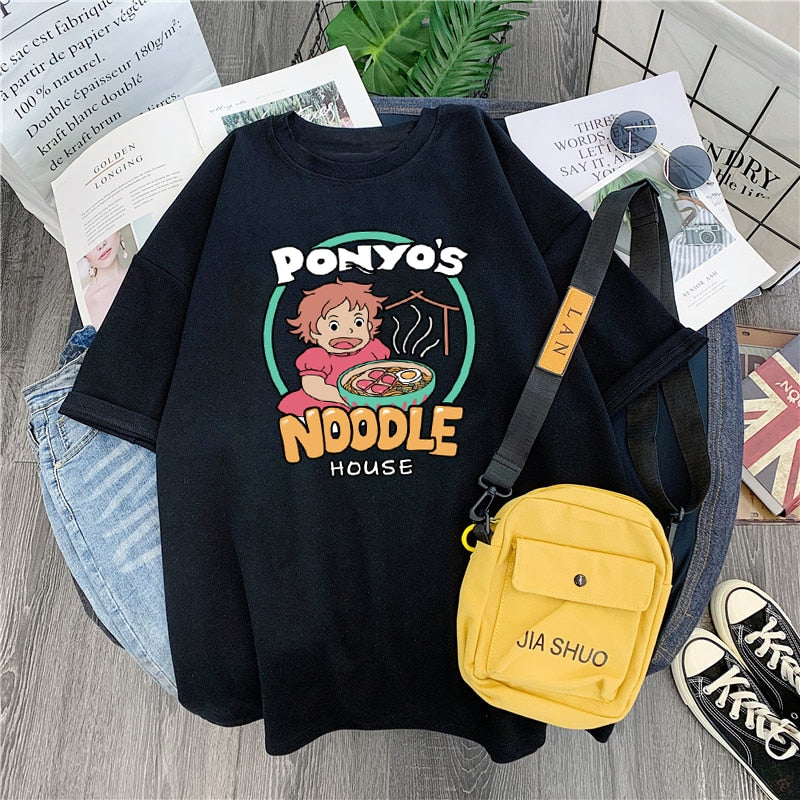 CAT NOODLE PRINTED T-SHIRT 