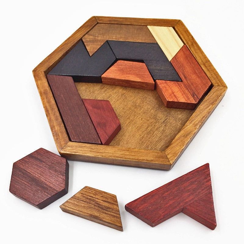 PUZZLE HEXAGONAL EN BOIS