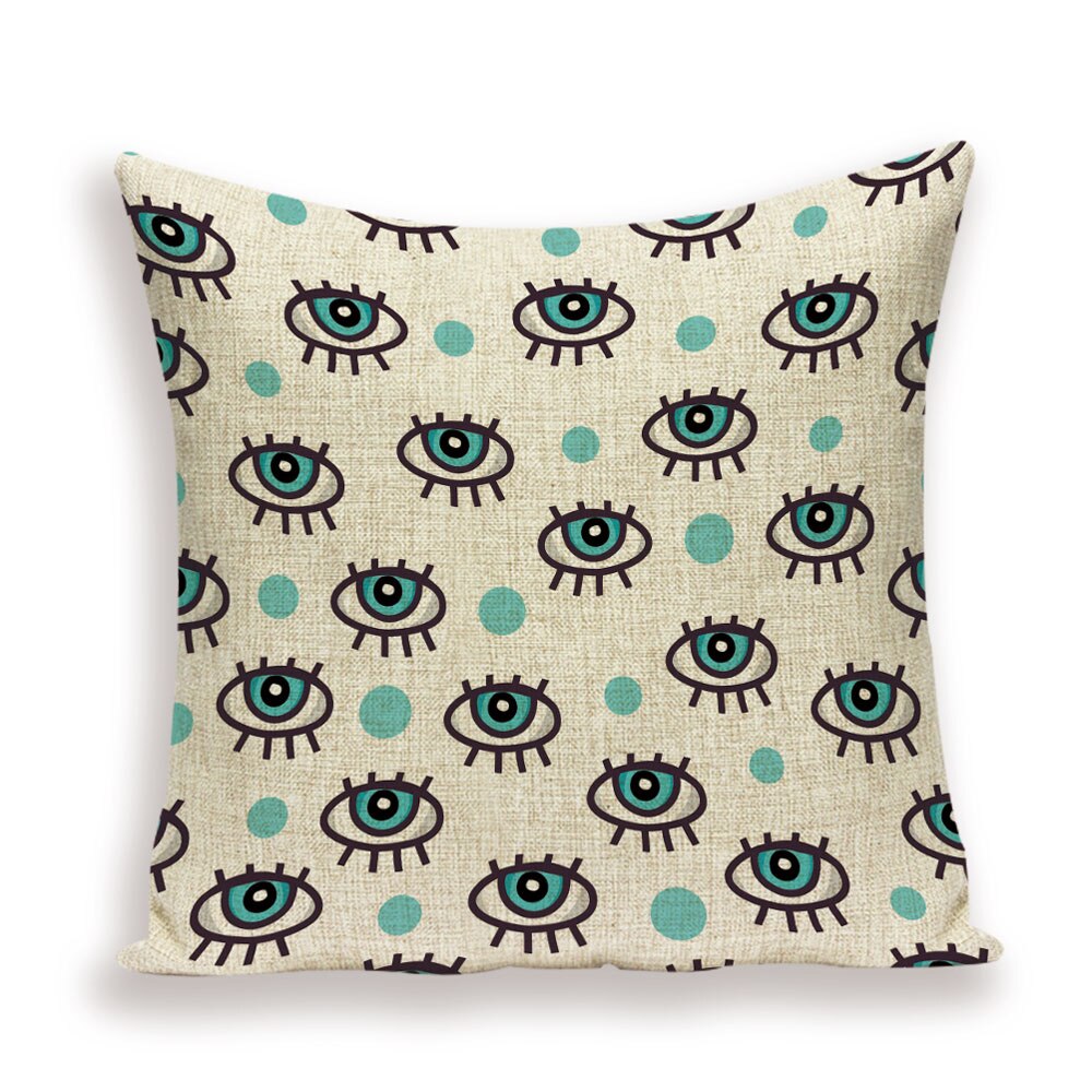 HOUSSE DE COUSSIN ABSTRAITE, MOTIFS GÉOMÉTRIQUES.
