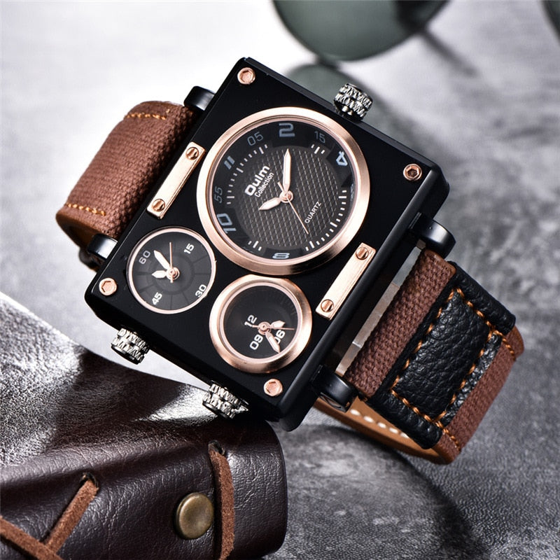 MONTRE SPORT  À QUARTZ AVEC BRACELET EN TOILE POUR HOMMES