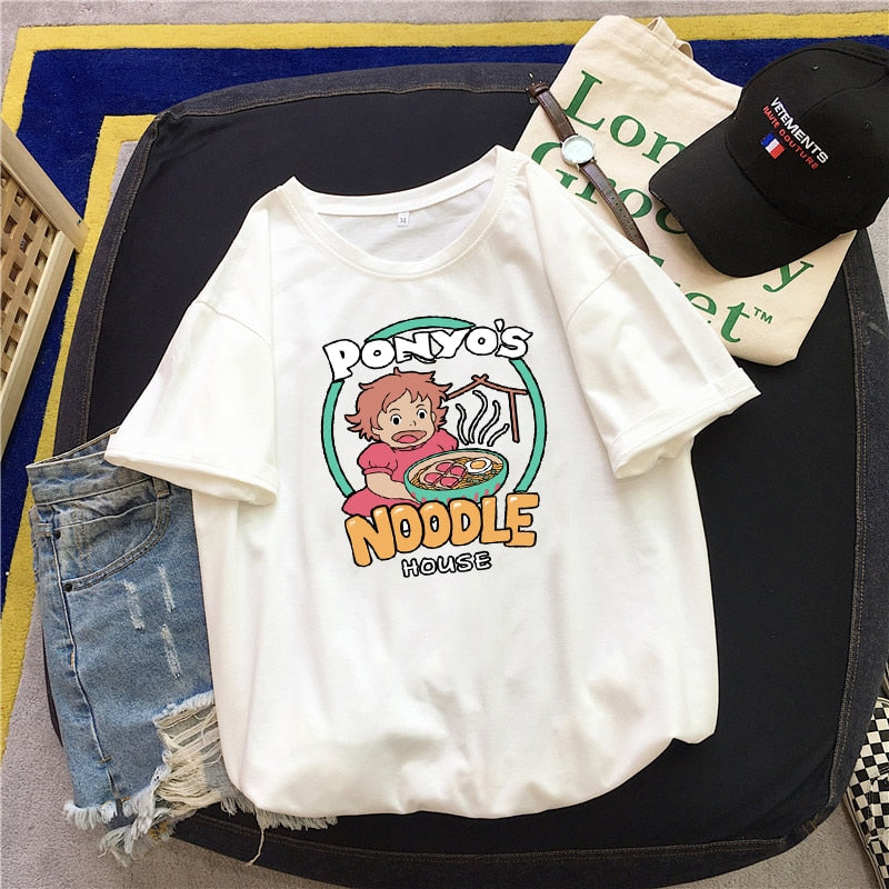 CAT NOODLE PRINTED T-SHIRT 