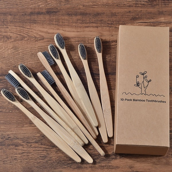 BROSSE A DENTS ÉCOLOGIQUE EN BAMBOU (10 pièces )