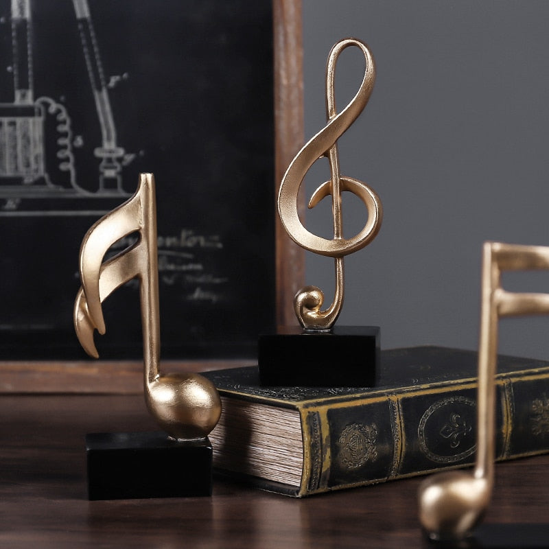 RESIN ART SCULPTURE, MUSIC NOTE 