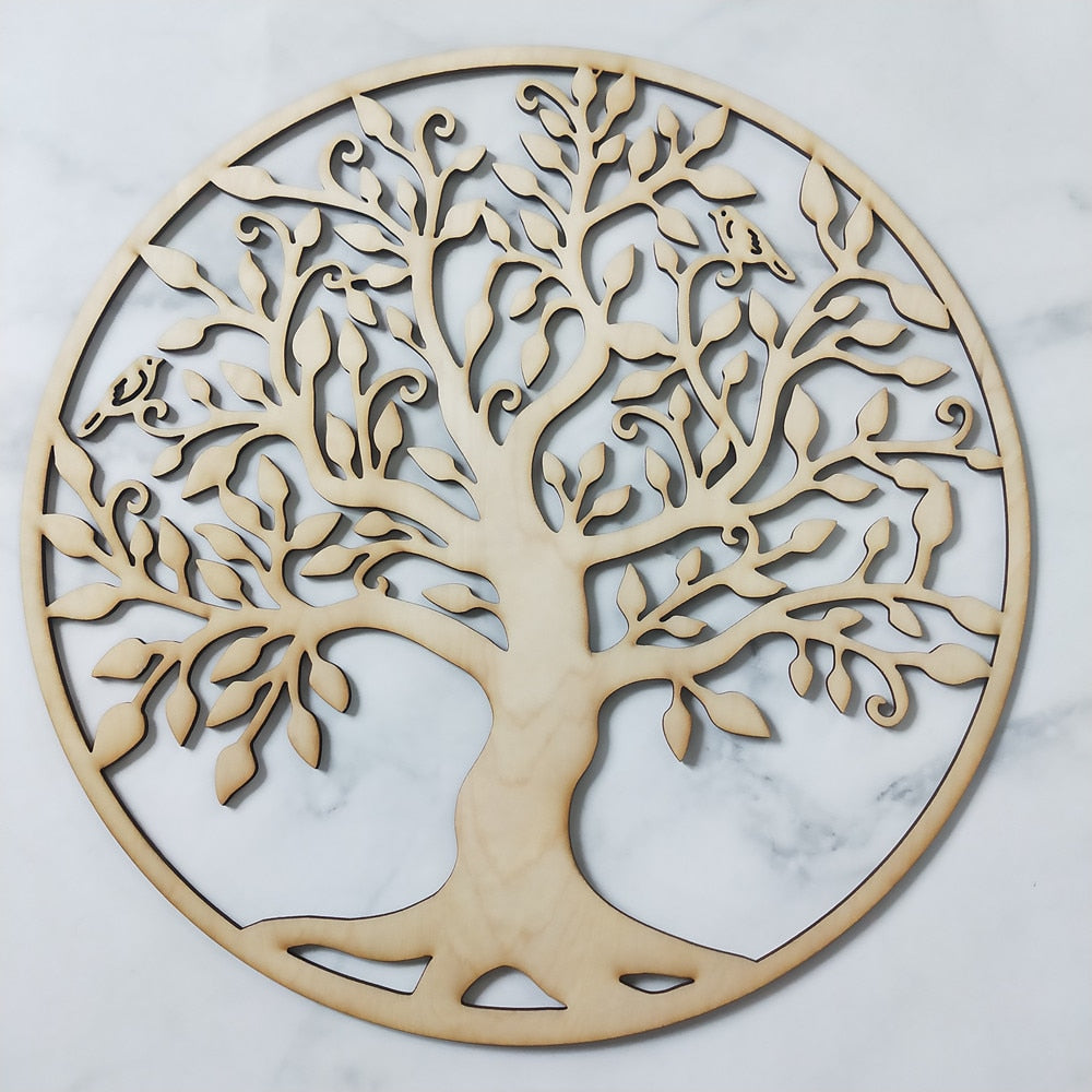 PANNEAU EN BOIS EN FORME D'ARBRE DE VIE