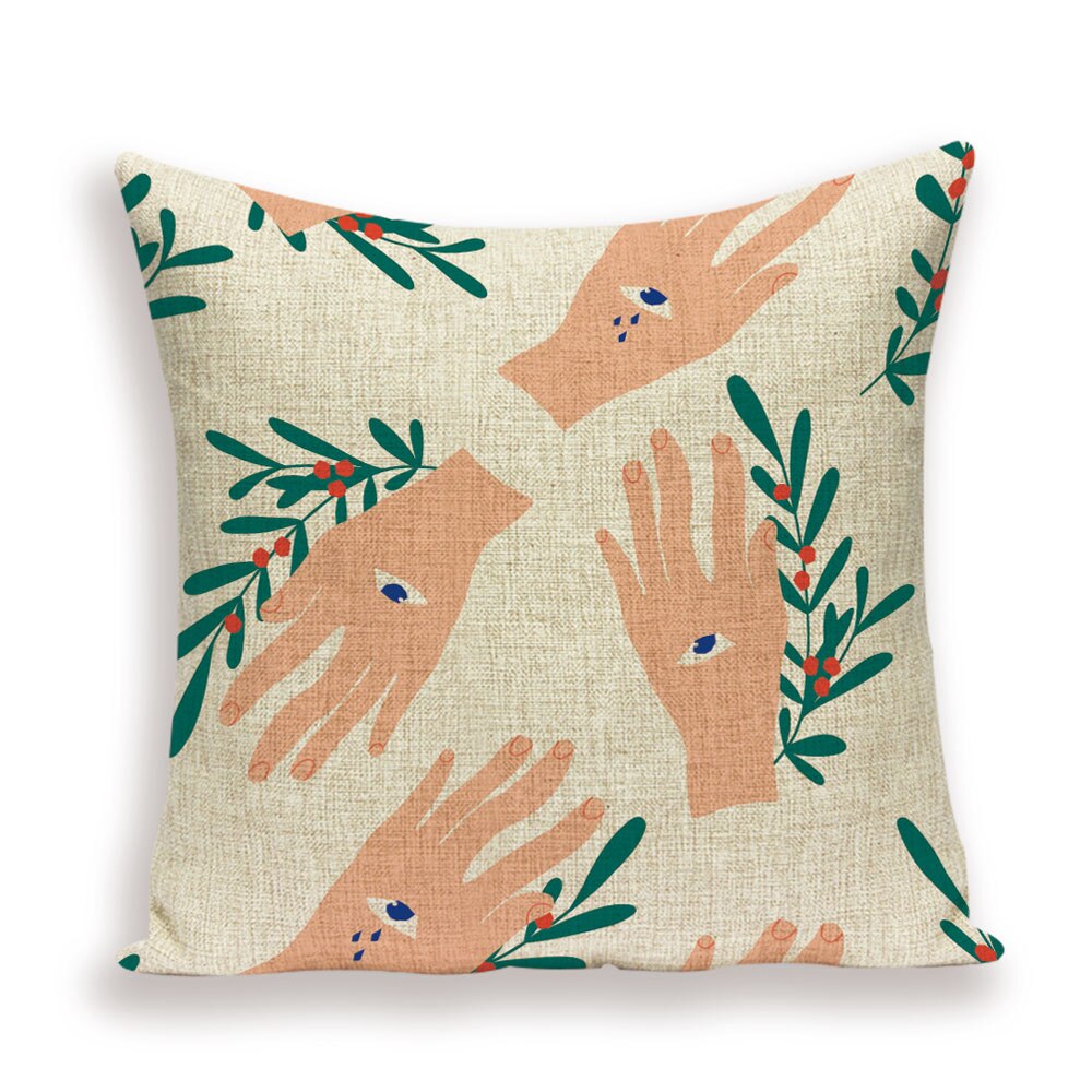 HOUSSE DE COUSSIN ABSTRAITE, MOTIFS GÉOMÉTRIQUES.