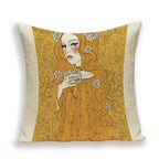 HOUSSE DE COUSSIN ABSTRAITE, MOTIFS GÉOMÉTRIQUES.