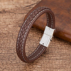 BRACELET EN CUIR TRESSÉ POUR HOMMES