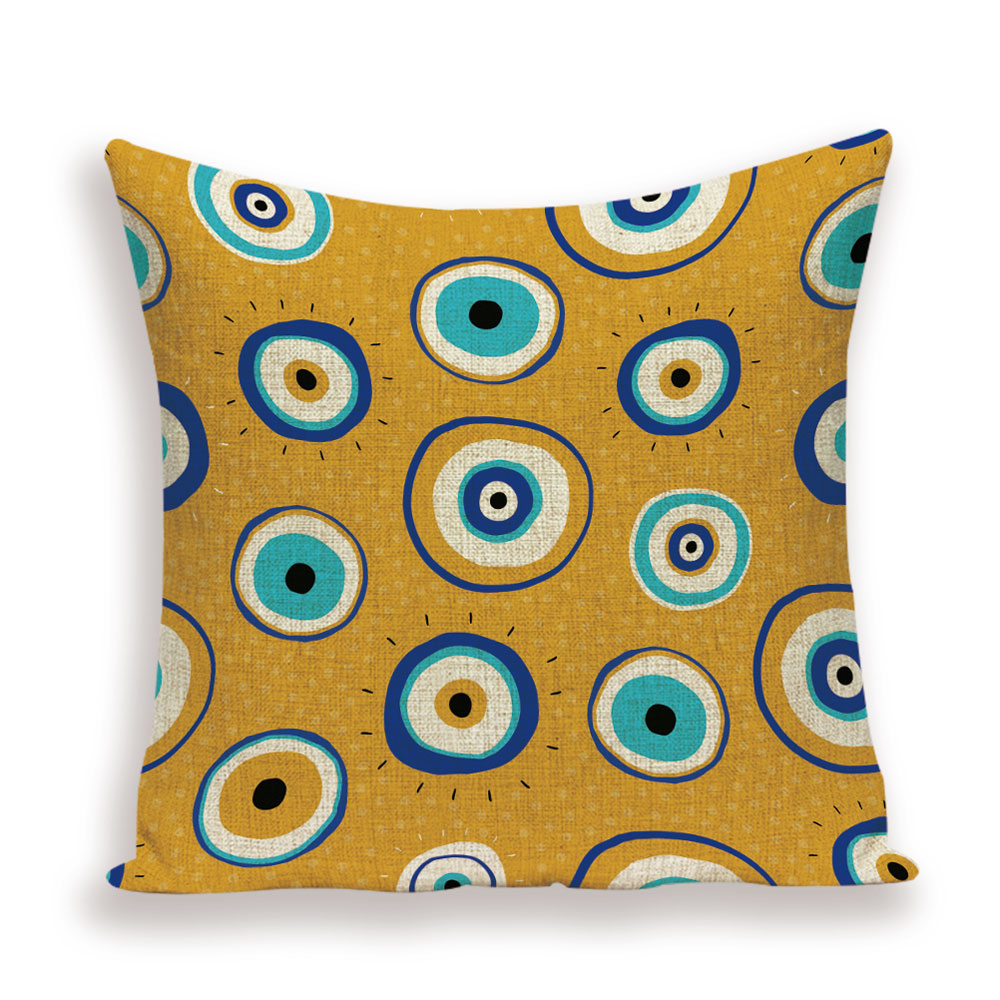 HOUSSE DE COUSSIN ABSTRAITE, MOTIFS GÉOMÉTRIQUES.