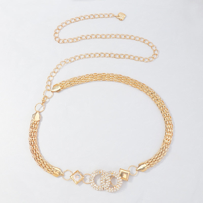 WOMEN'S VINTAGE GLITTER METAL BELTS