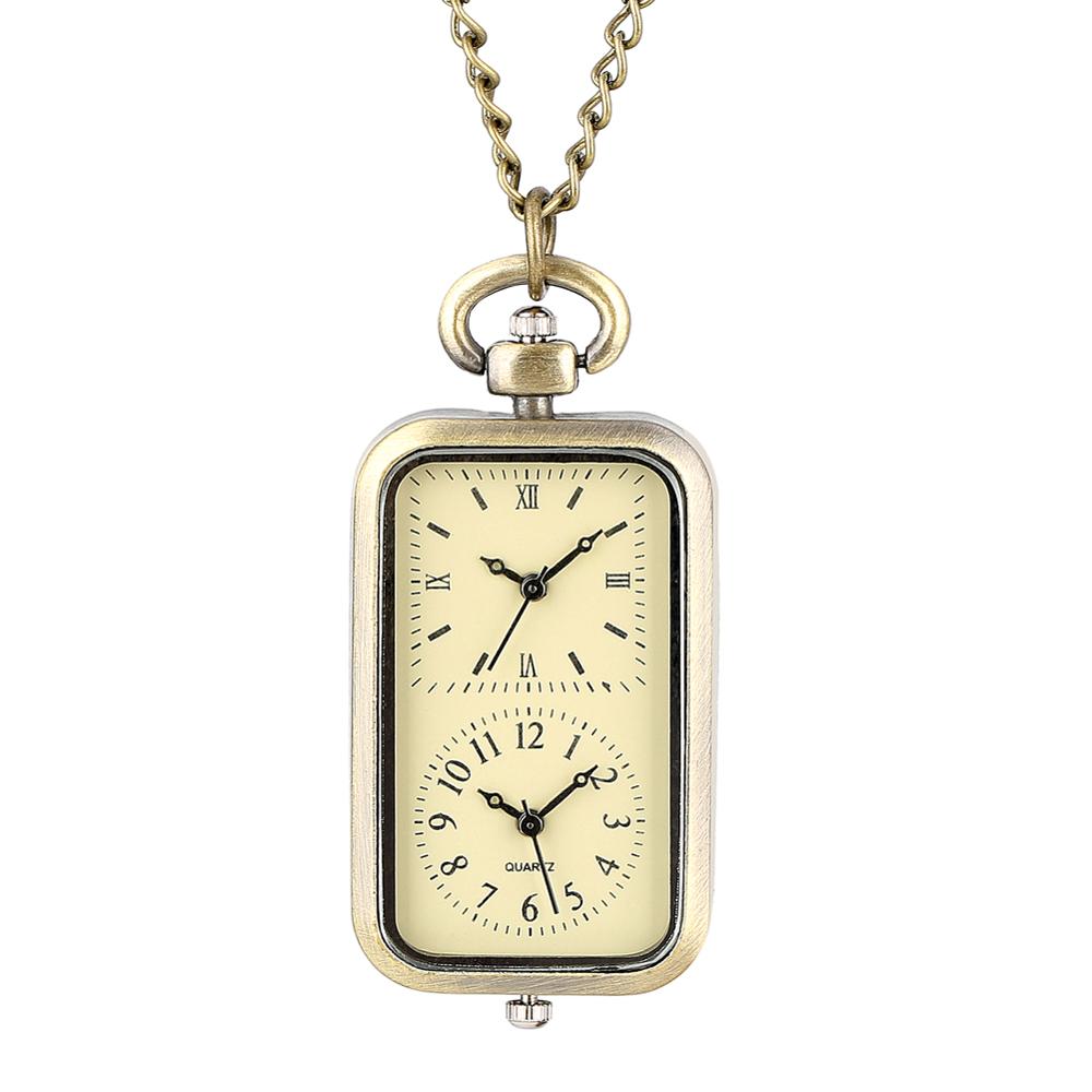 MONTRE DE POCHE RECTANGULAIRE EN BRONZE