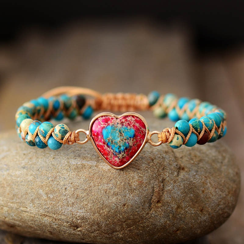 BRACELET JASPER COEUR PASSIONNÉ - BOSSOUASHOP