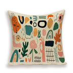 HOUSSE DE COUSSIN ABSTRAITE, MOTIFS GÉOMÉTRIQUES.