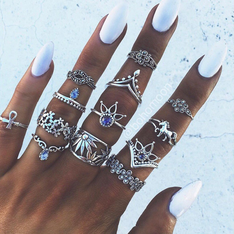 ENSEMBLE DE BAGUES BOHO