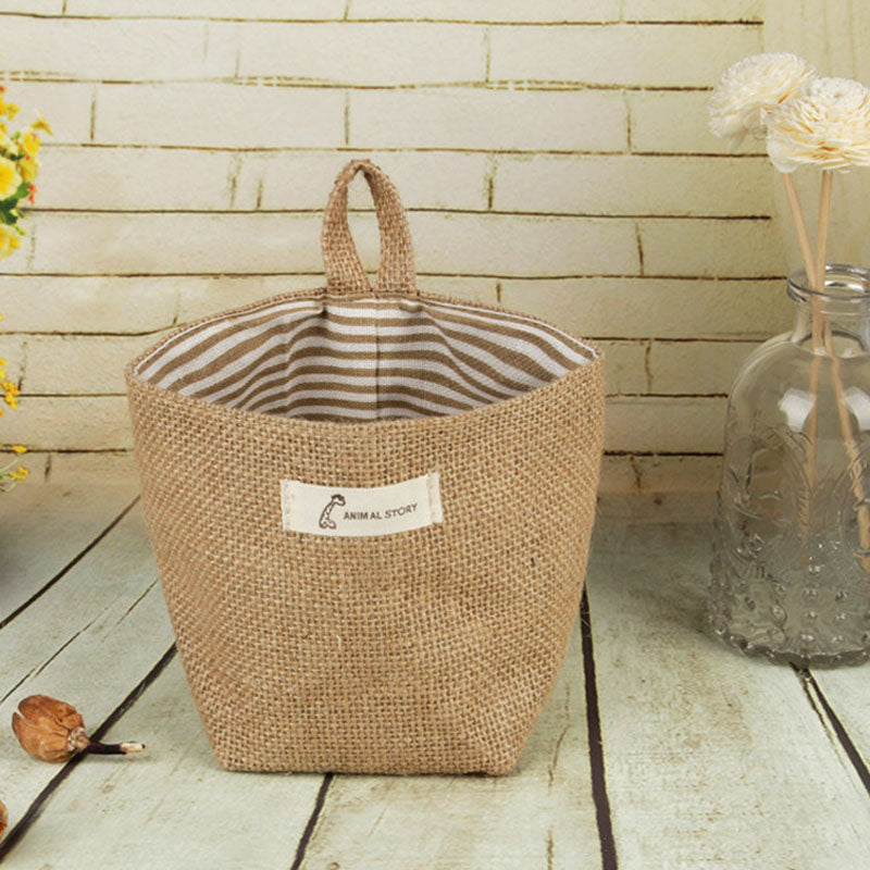 SAC DE RANGEMENT EN TISSU DE JUTE