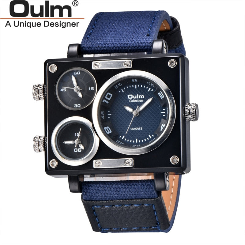 MONTRE SPORT  À QUARTZ AVEC BRACELET EN TOILE POUR HOMMES