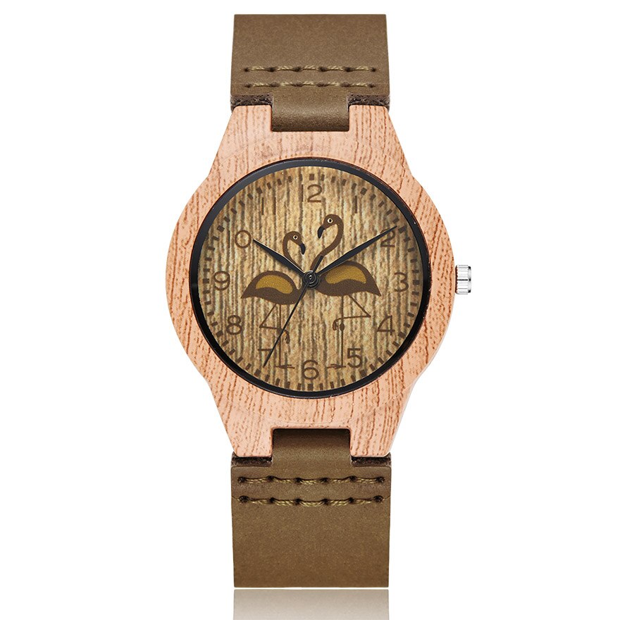 MONTRE -BRACELET EN BOIS IMITATION CERF-UNISEXE - BOSSOUASHOP