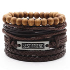 BRACELET EN CUIR 4 PIECES - UNISEXE - BOSSOUASHOP