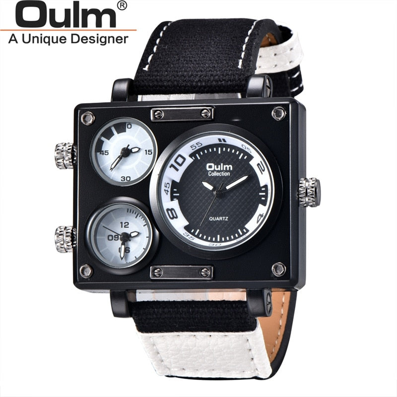 MONTRE SPORT  À QUARTZ AVEC BRACELET EN TOILE POUR HOMMES