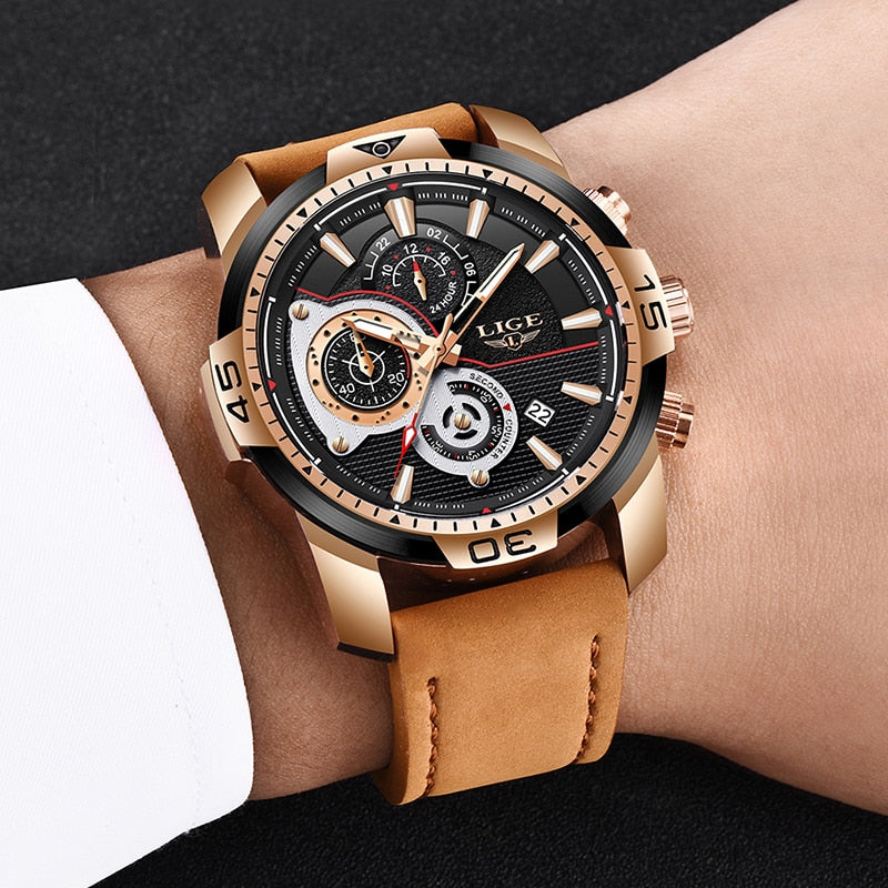 MONTRE TOP MARQUE DE LUXE EN CUIR - BOSSOUASHOP