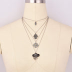 BOHEMIA NECKLACE LEAVES HAND COMPASS ELEPHANT 