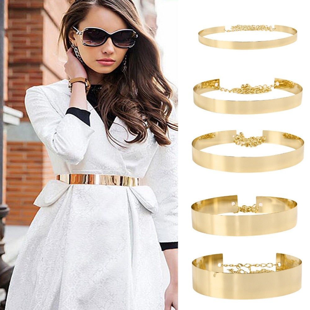 WOMEN'S VINTAGE GLITTER METAL BELTS