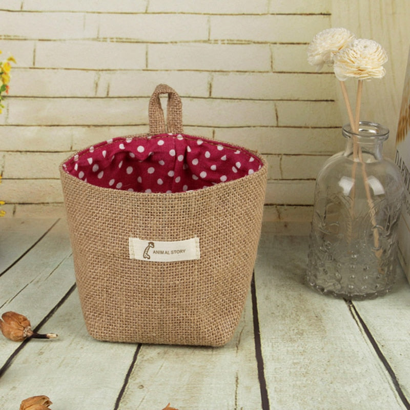 SAC DE RANGEMENT EN TISSU DE JUTE