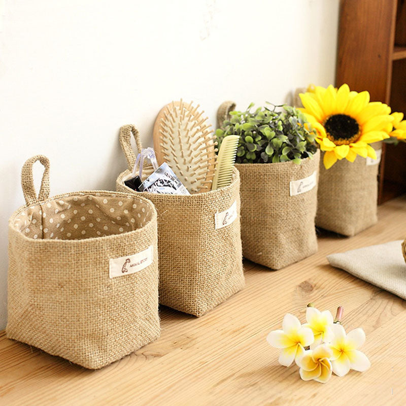 SAC DE RANGEMENT EN TISSU DE JUTE