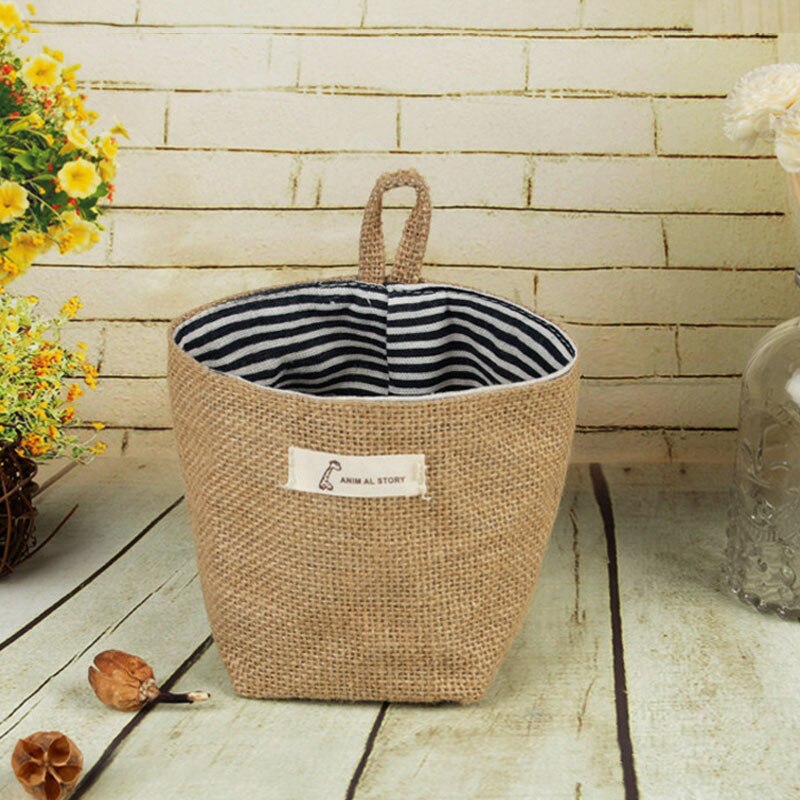 SAC DE RANGEMENT EN TISSU DE JUTE