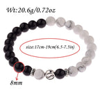 BRACELET RÉTRO EN PIERRE NOIRE ET BLANCHE