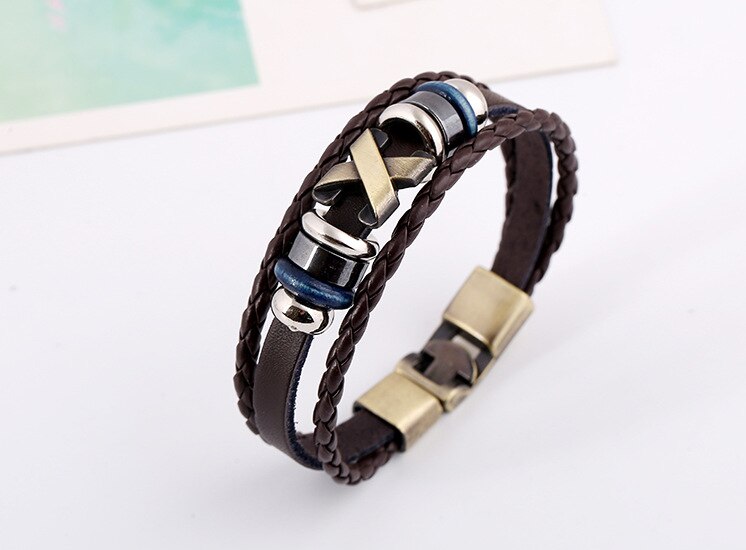 BRACELET EN CUIR TRESSÉ