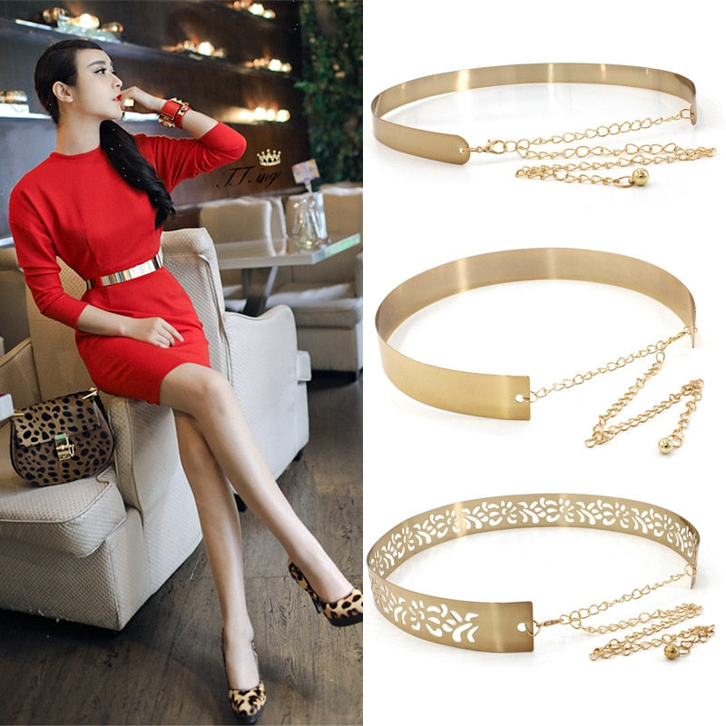 WOMEN'S VINTAGE GLITTER METAL BELTS