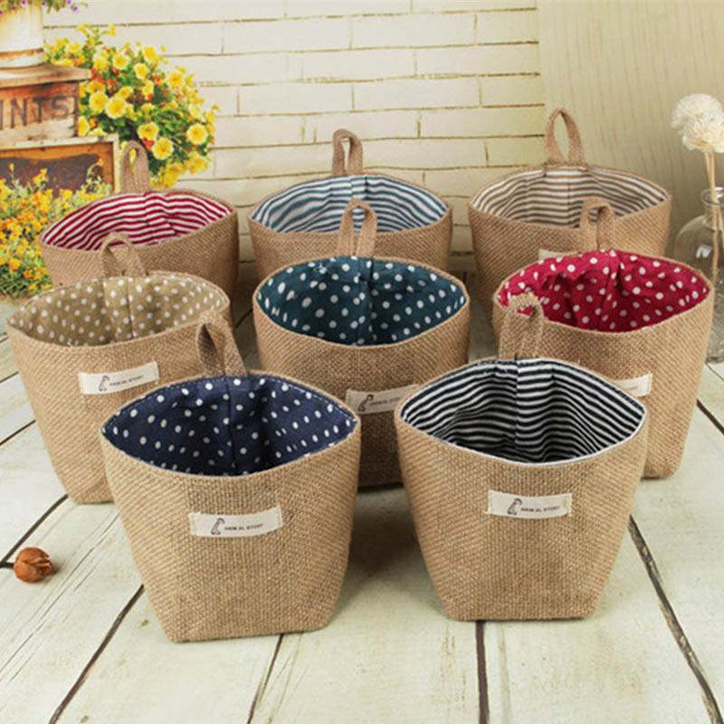 SAC DE RANGEMENT EN TISSU DE JUTE