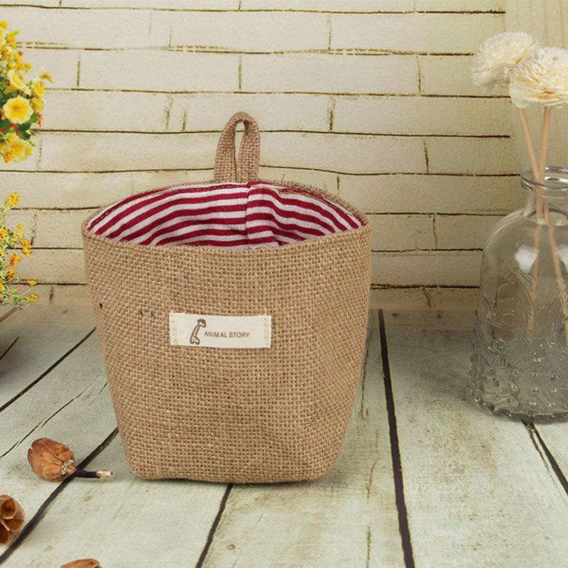 SAC DE RANGEMENT EN TISSU DE JUTE