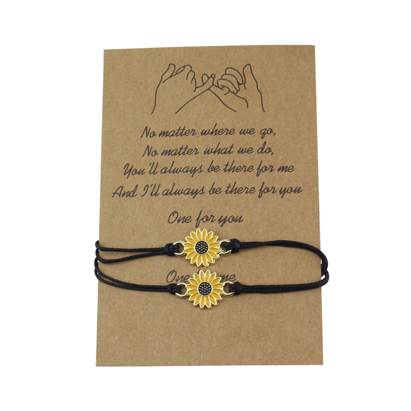 BRACELETS D'AMITIÉS TOURNESOL -VINTAGE - BOSSOUASHOP